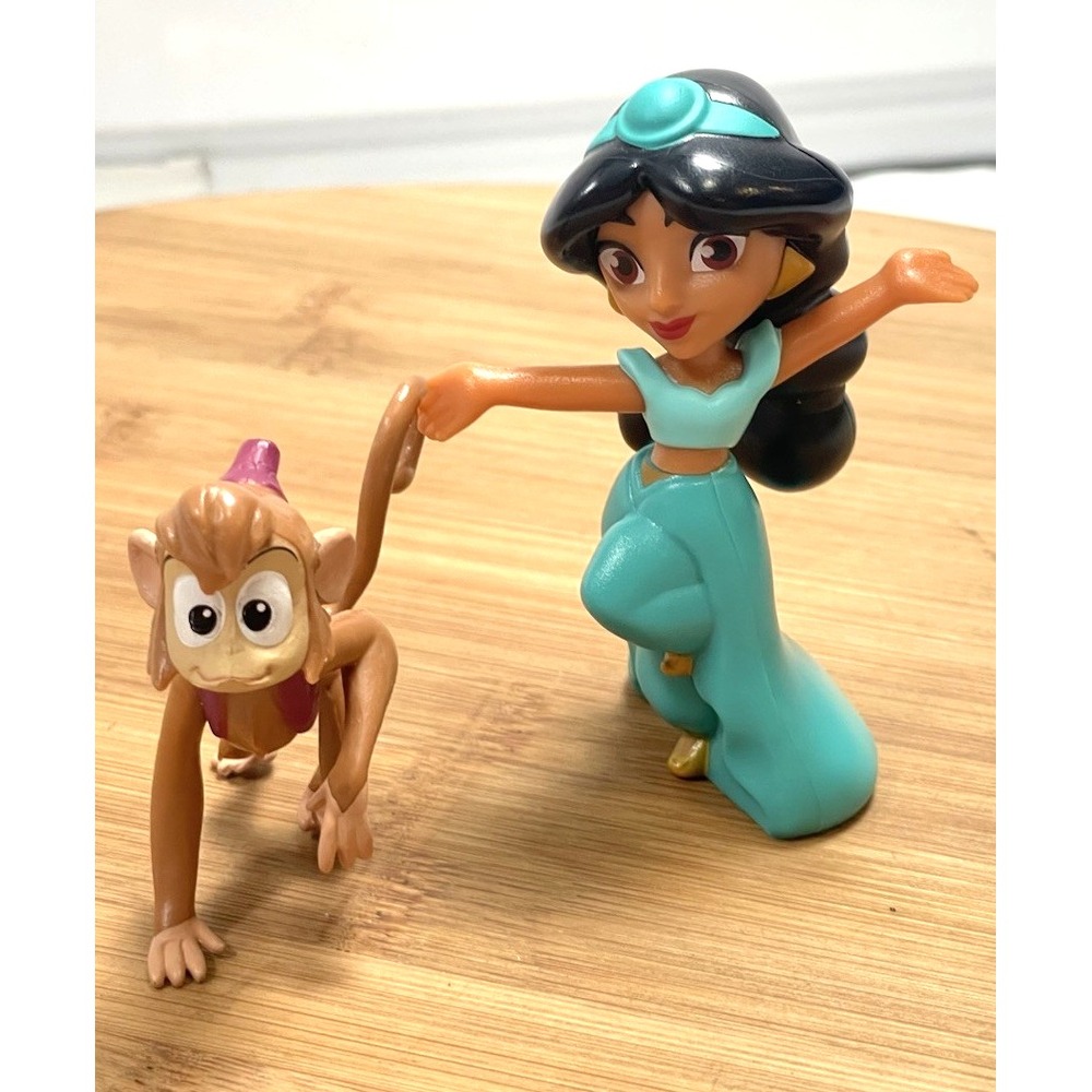 Disney play action figure Princess Jasmine & Monkey Abu Aladdin cake topper WOW
